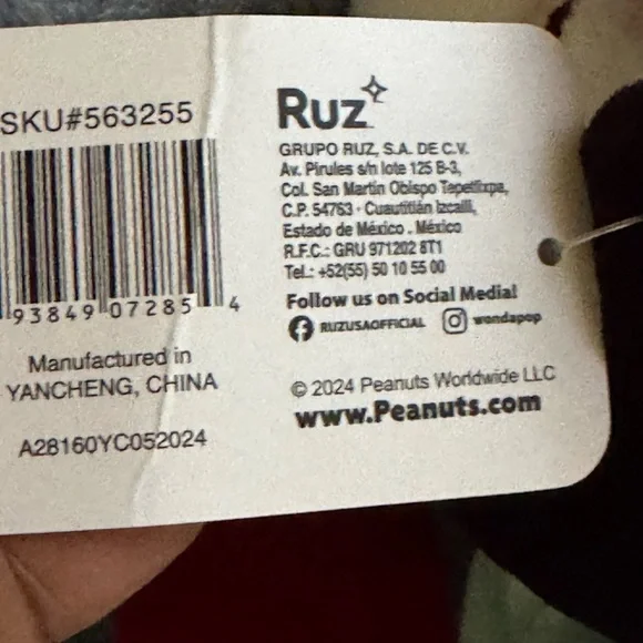 Peanuts Snoopy Pickleball Plush Toy with Red and White Outfit - Picture 3 of 3